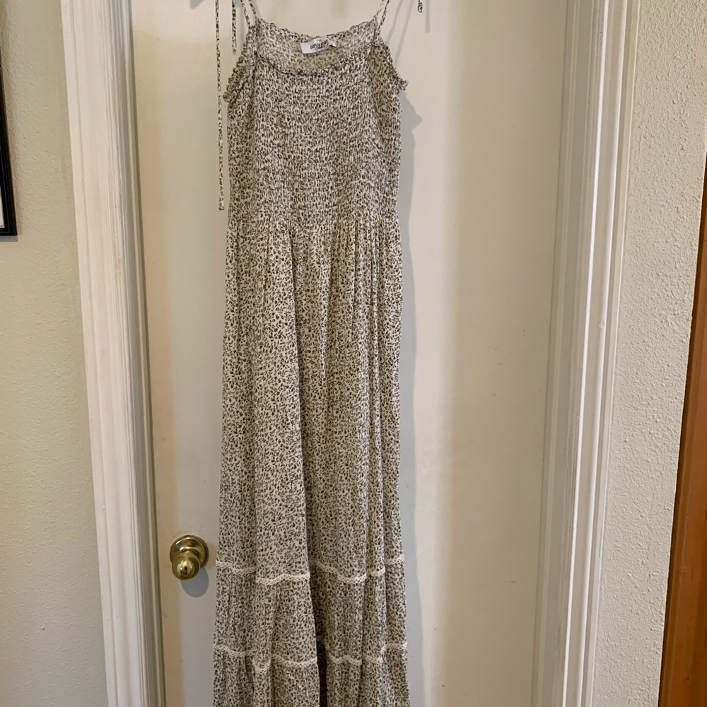 Carly Jean Los Angeles Cream and Black Maxi Dress
